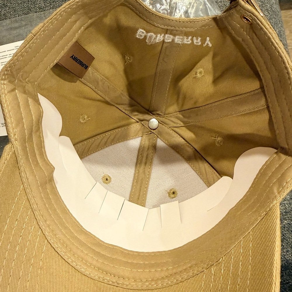 Burberry- Tan Baseball Cap with HER Embroidery - Picture 3 of 5